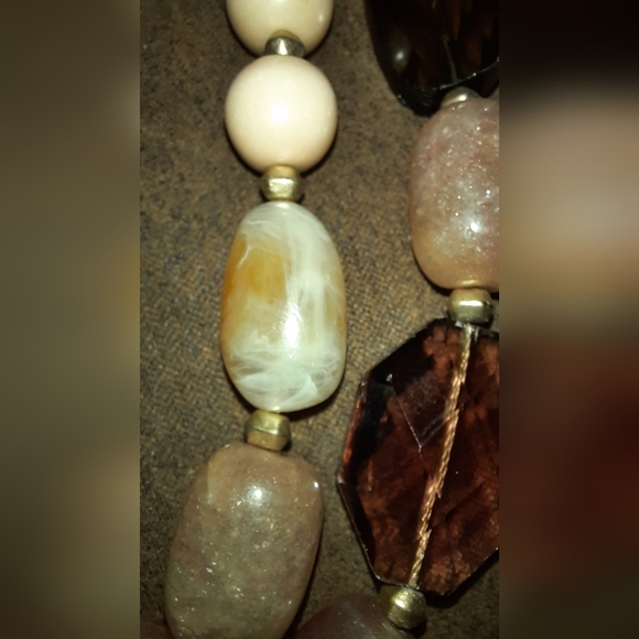 Loft Gemstone multistrand necklace signed crackle quartz faceted crystal beaded - Picture 14 of 15